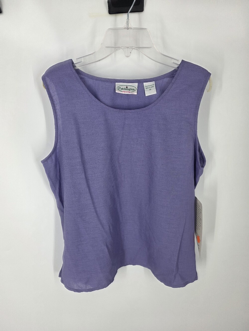 Patchington Petite Purple Sleeveless Tank Top Shell Textured Woven Sz SP NWT